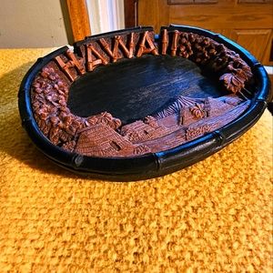 Vintage Hawaii Craved Design Trinket Tray